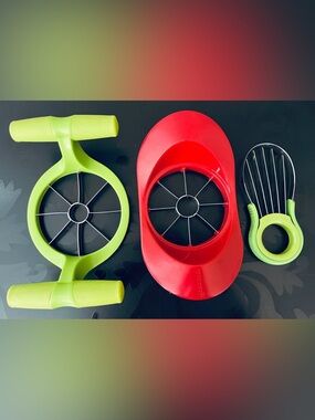 Lot of 3 Kitchen Slicers / Wedgers Utensils - Apple Pear Avocado